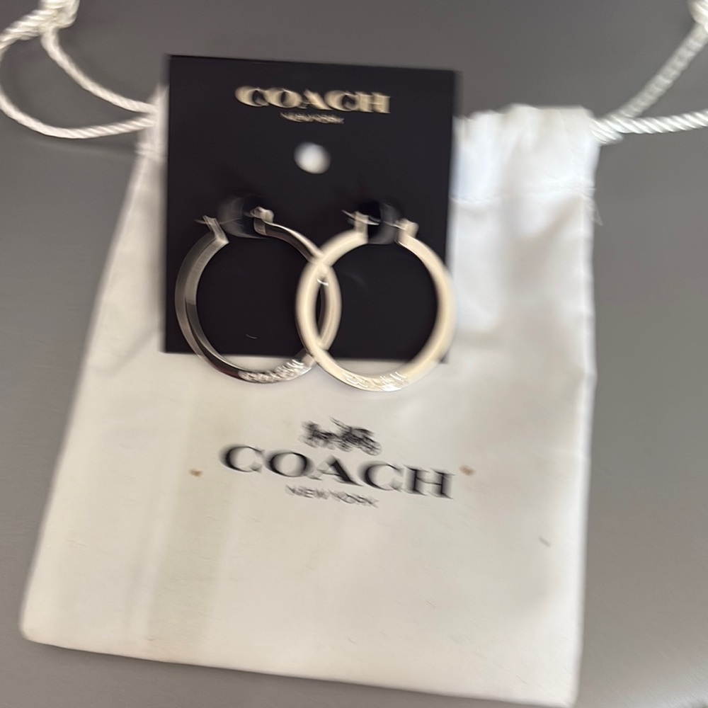 Coach Elegant Silver Hoop Earrings